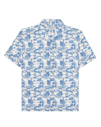 Stillwater Cotton Silk Printed Shirt - Blue & White