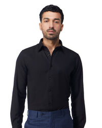 Easy-Care Stretch Twill Shirt - Black