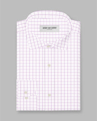 Everett Poplin Checked Shirt - Purple