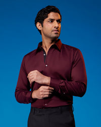 Reverie Satin Shirt - Maroon