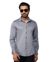 Stretch Cotton Knit Shirt - Grey