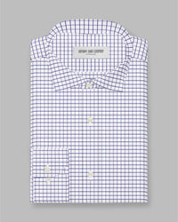 Everett Poplin Checked Shirt - Blue