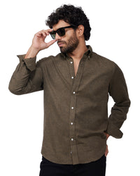 Japanese Brushed Twill Shirt - Olive