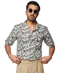 Dominion Skull Printed Shirt - Black & White