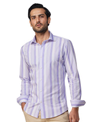 Dobby Striped Shirt - Lavender