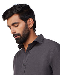 Grey Melange Oxford Shirt