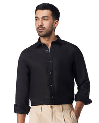 100% Linen Shirt - Black