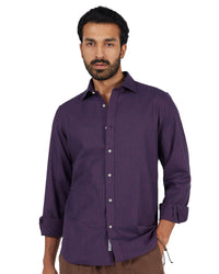 Cotton Dobby Shirt - Purple