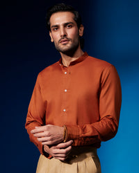 Rustica Cotton Linen Shirt - Rust