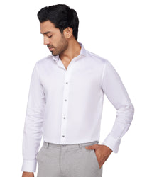 Soft Cotton Satin Shirt - White