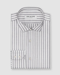 Barrow Herringbone Striped Shirt - Grey