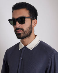 Charcoal Stretch Half-Sleeve Knit Shirt