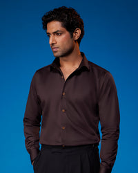 Reverie Satin Shirt - Brown