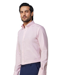 Giza Cotton Gingham Checked Shirt - Pink