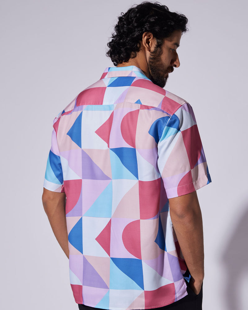Pastel Geometric Printed Shirt