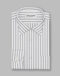 Calibra Herringbone Striped Shirt - Grey & White