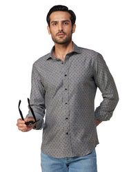 Brushed Diamond Dobby Shirt - Grey