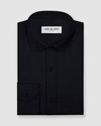 Shadowpin Seersucker Shirt - Dark Blue