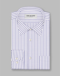 Everett Poplin Broad-Striped Shirt - Blue