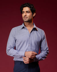 Staccato Houndstooth Shirt - Navy & White