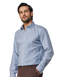 Lightweight Dobby Shirt - Blue & White