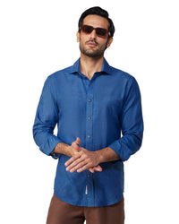 Japanese Cotton Shirt - Mid Blue