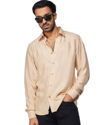 Cupro Twill Shirt - Beige
