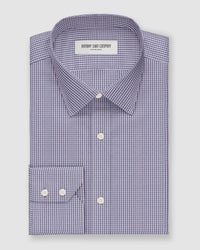 Eris Oxford Checked Shirt - Navy & Pink