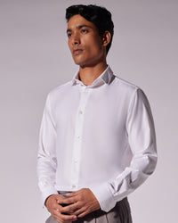 Luthai Wrinkle-Free Bold Twill Shirt - White