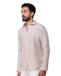 100% Linen Shirt - Light Brown