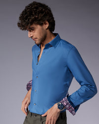Cotton Poplin Shirt - Blue