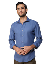 Japanese Cotton Striped Shirt - Black & Indigo