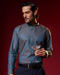 Orion Two-Tone Twill Shirt - Green
