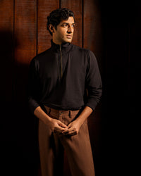 BSC x ALB | Solstice High-Neck Zipper Shirt - Black