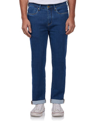 Japanese Back-Brushed Twill Stretch Jeans - Mid Blue