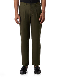 Tropicscape Cotton Linen Pants - Olive