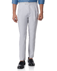 Portofino Cotton Linen Neapolitan Dress Pants - Grey