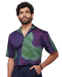 Green Blurry Printed Shirt