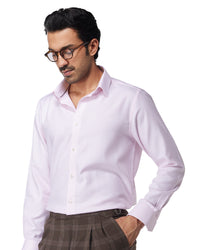 Pink & White Cotton Dobby Shirt