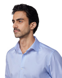 Blue & White Twill Striped Shirt