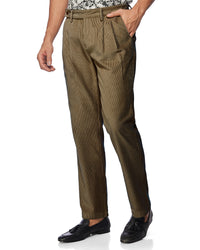 Sierra Corduroy Pleated Chinos - Khaki