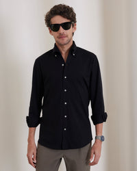 Black Stretch Knit Shirt