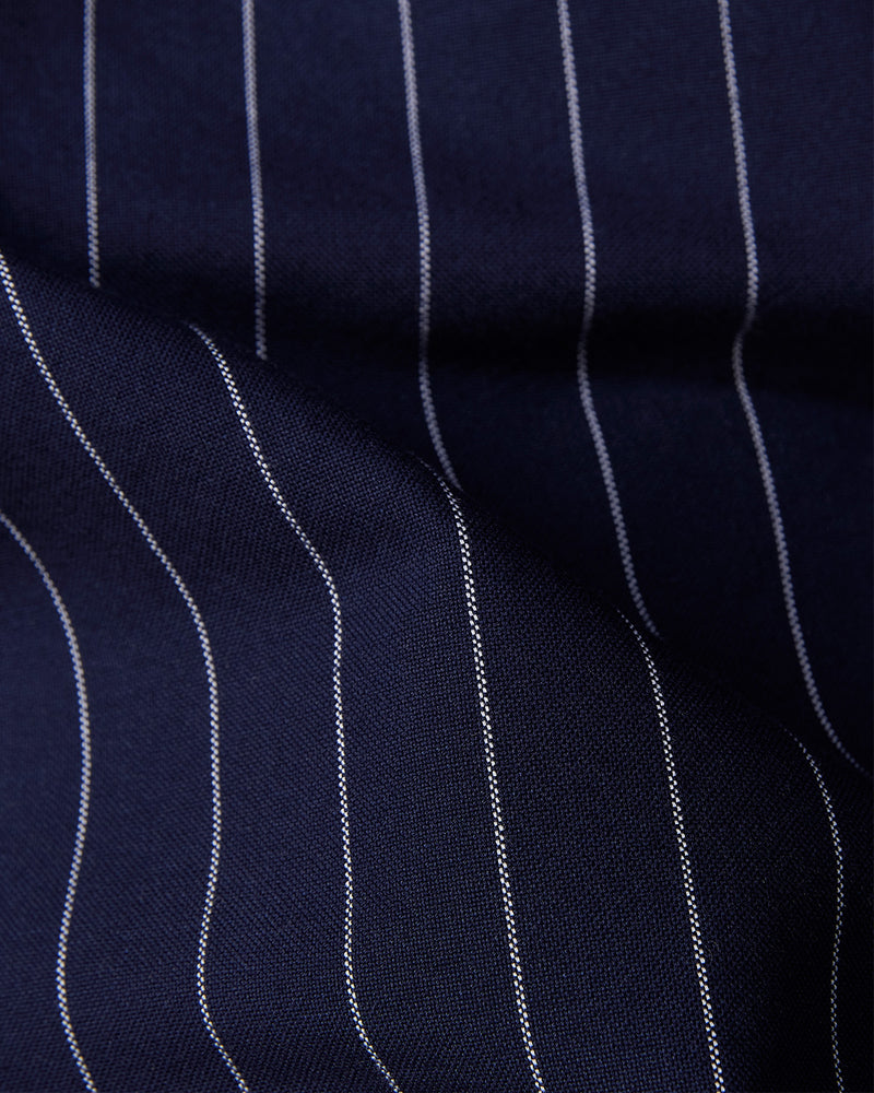 Navy Blue & White Striped Shirt