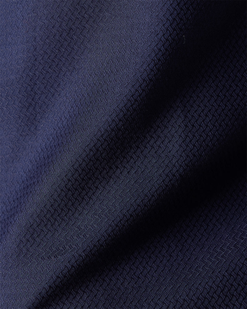 Navy Blue Cross-Dobby Shirt
