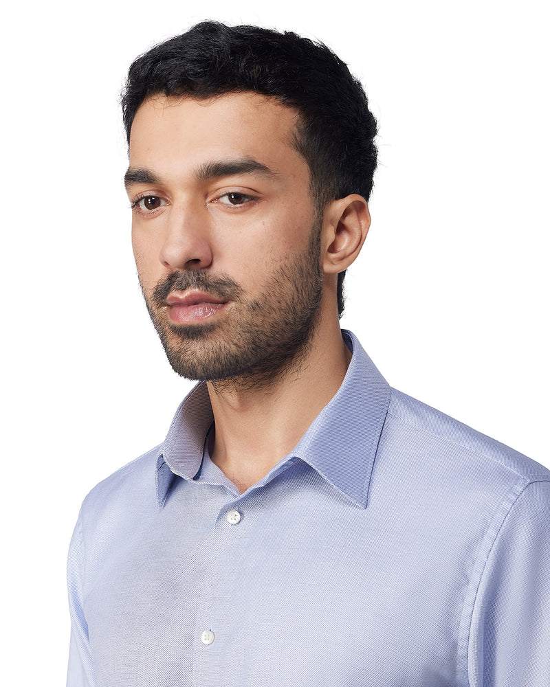 Dark Blue & White Dobby Shirt