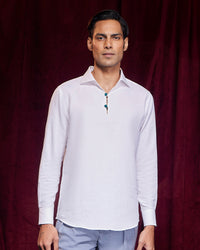 BSC x ALB | Riviera Cotton Linen Popover Shirt - White