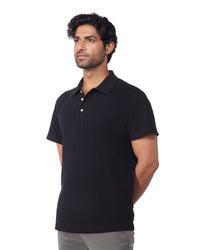 Signature Button Polo T-Shirt - Black