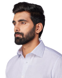 Blue & White Micro-Checked Shirt
