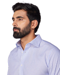 Lavender Dobby Striped Shirt