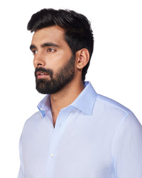 Light Blue Circular Dobby Shirt